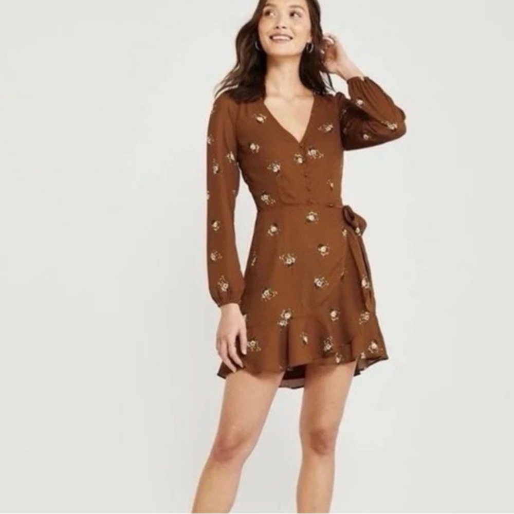 Abercrombie & Fitch Chocolate Floral Long Sleeve Dress